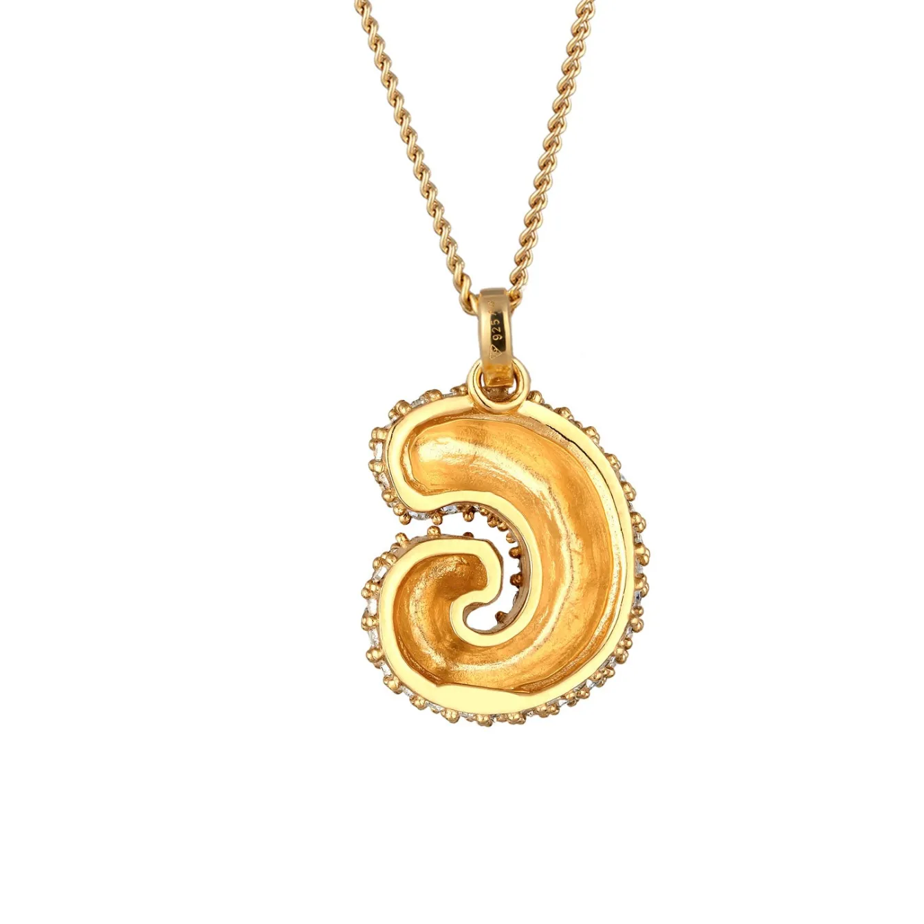 Elli "Halskette Bubble Buchstabe G | Kristalle (Weiß)< Vergoldet|Personalisierter Schmuck