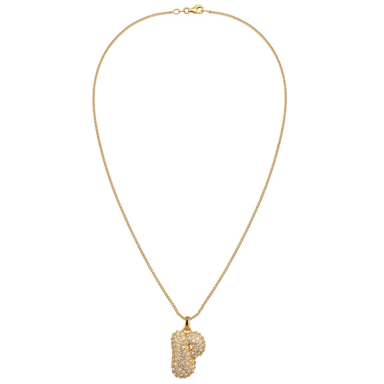 Elli "Halskette Bubble Buchstabe P | Kristalle (Weiß)< Vergoldet|Personalisierter Schmuck