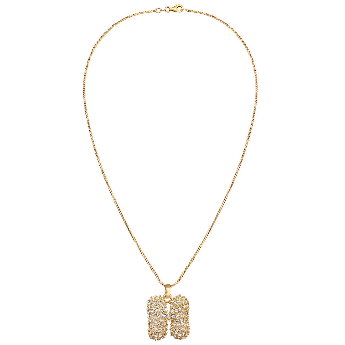 Elli "Halskette Bubble Buchstabe H | Kristalle (Weiß)< Vergoldet|Personalisierter Schmuck