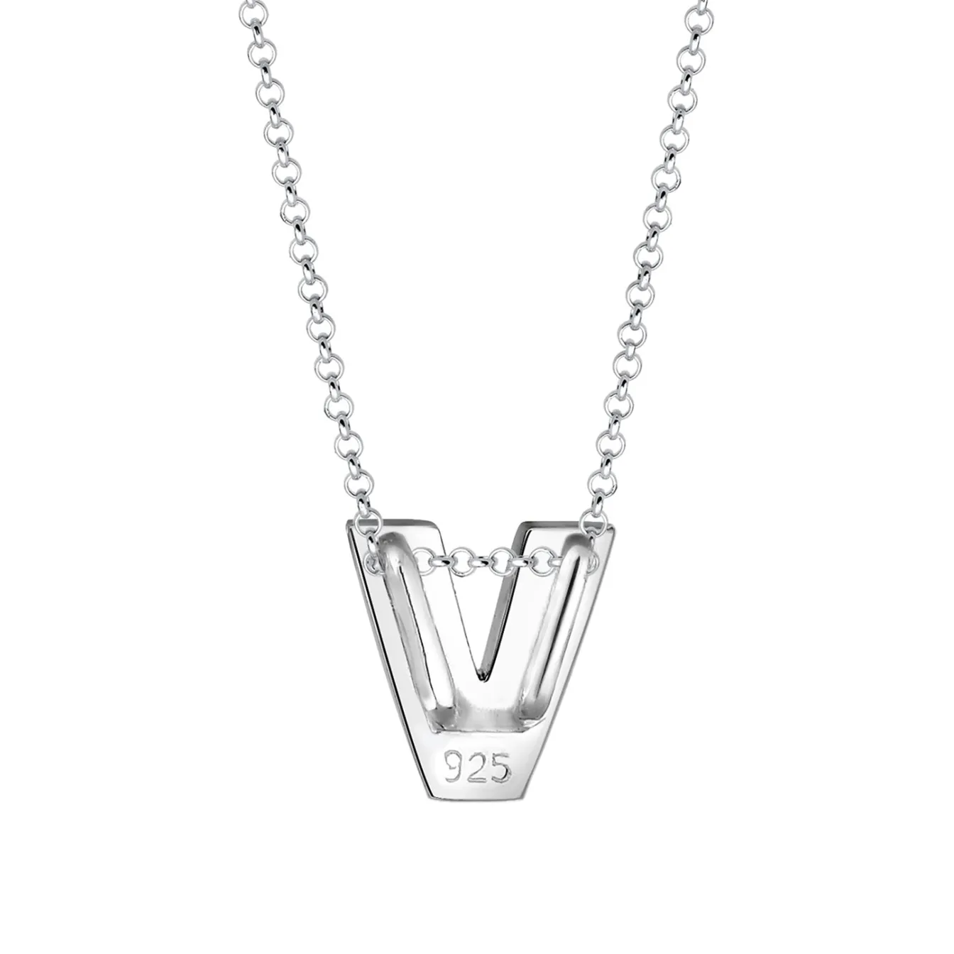 Elli "Halskette Buchstabe V< Personalisierter Schmuck|Halsketten