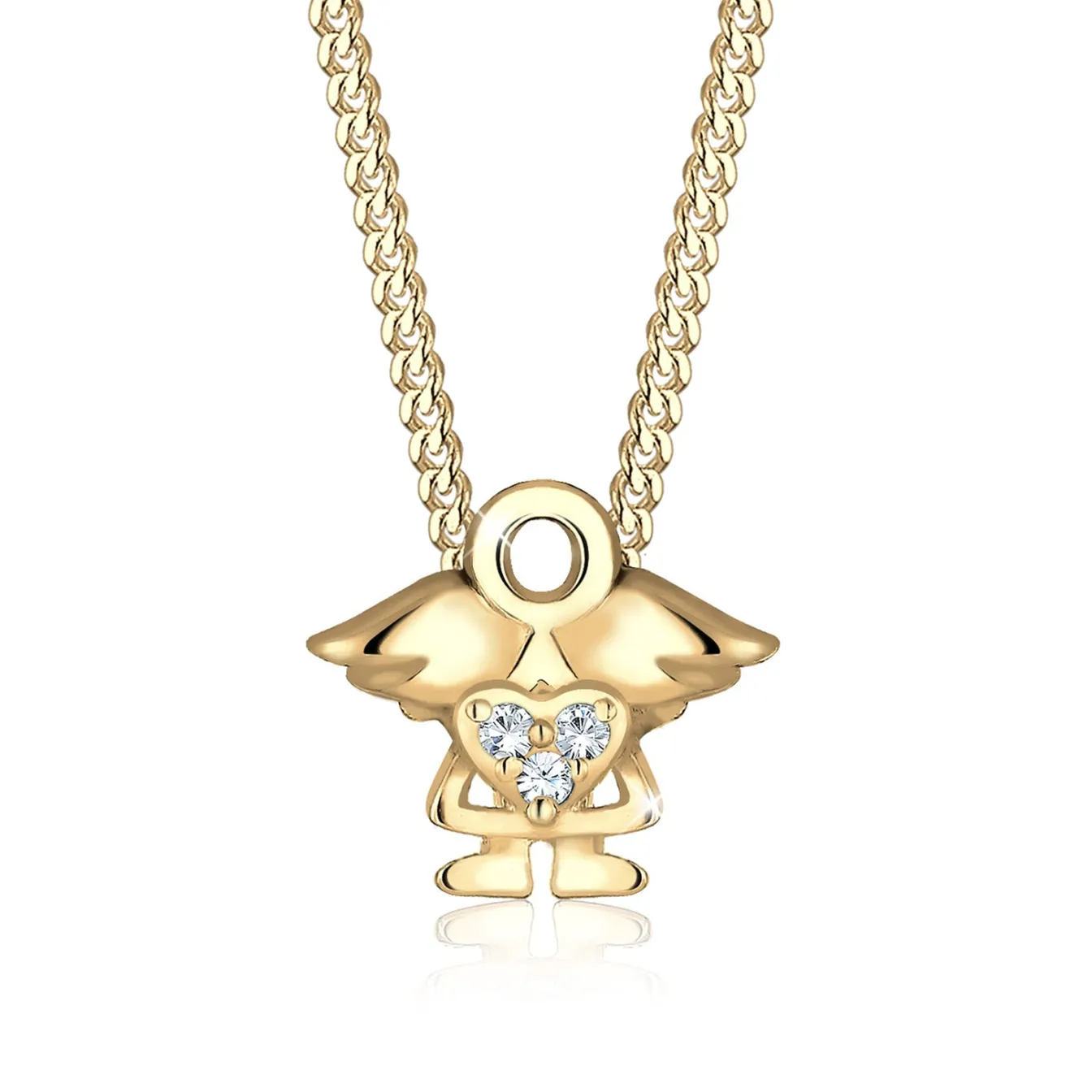Elli "Halskette Engel | Kristall (Weiß)<Kinder Symbol-schmuck|Herz-schmuck