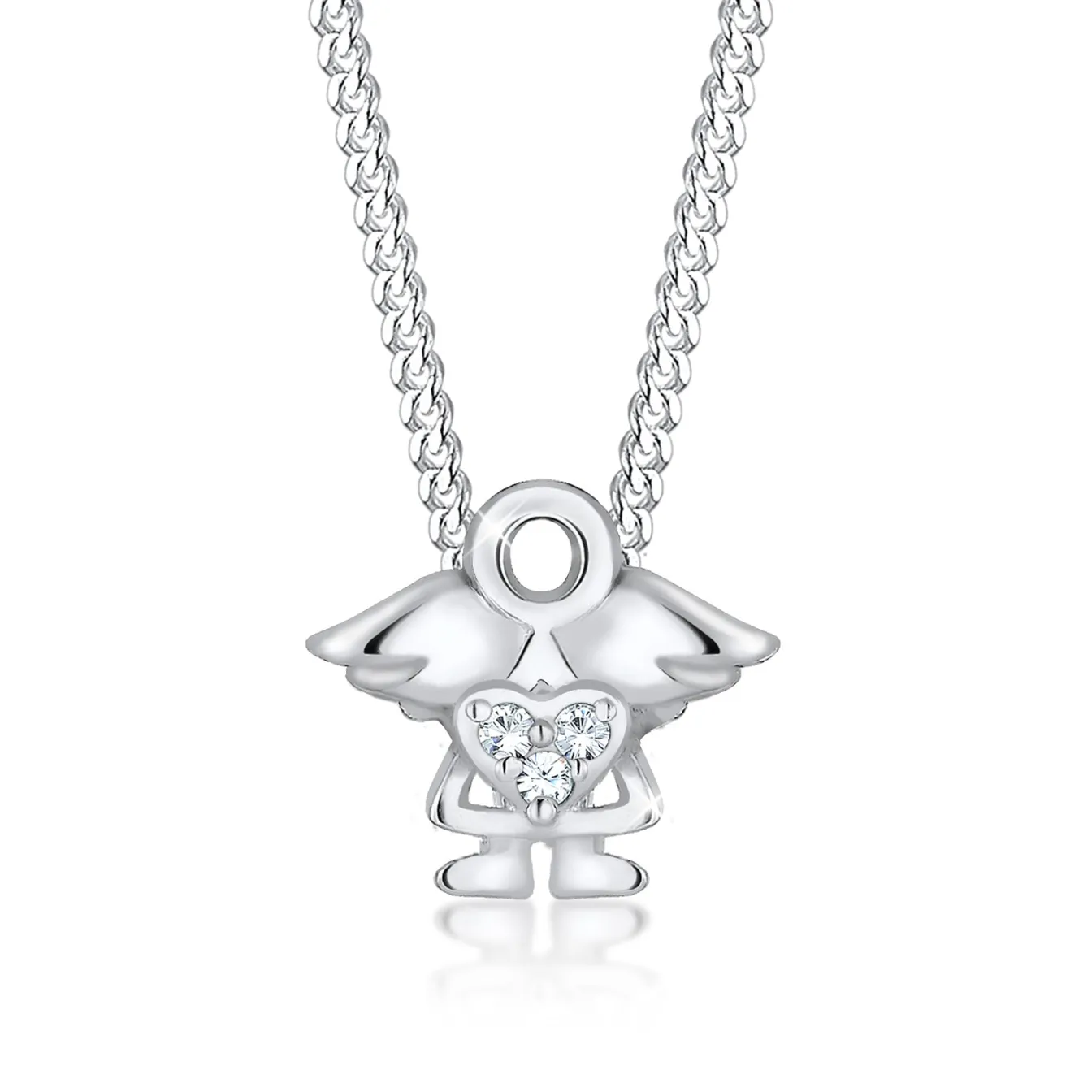 Elli "Halskette Engel | Kristall (Weiß)<Kinder Symbol-schmuck|Herz-schmuck