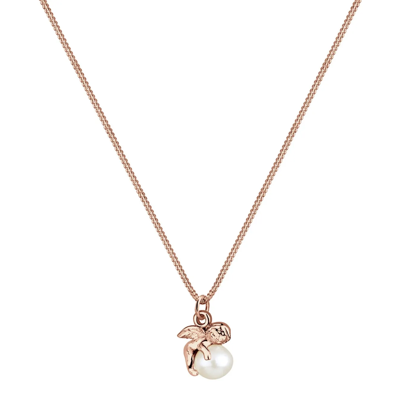 Elli "Halskette Engel | Süßwasserperle< Roségold|Perlen
