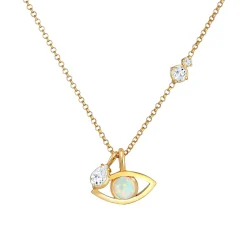 Elli "Halskette Evil Eye | Opal (Weiß)< Symbol-schmuck|Halsketten