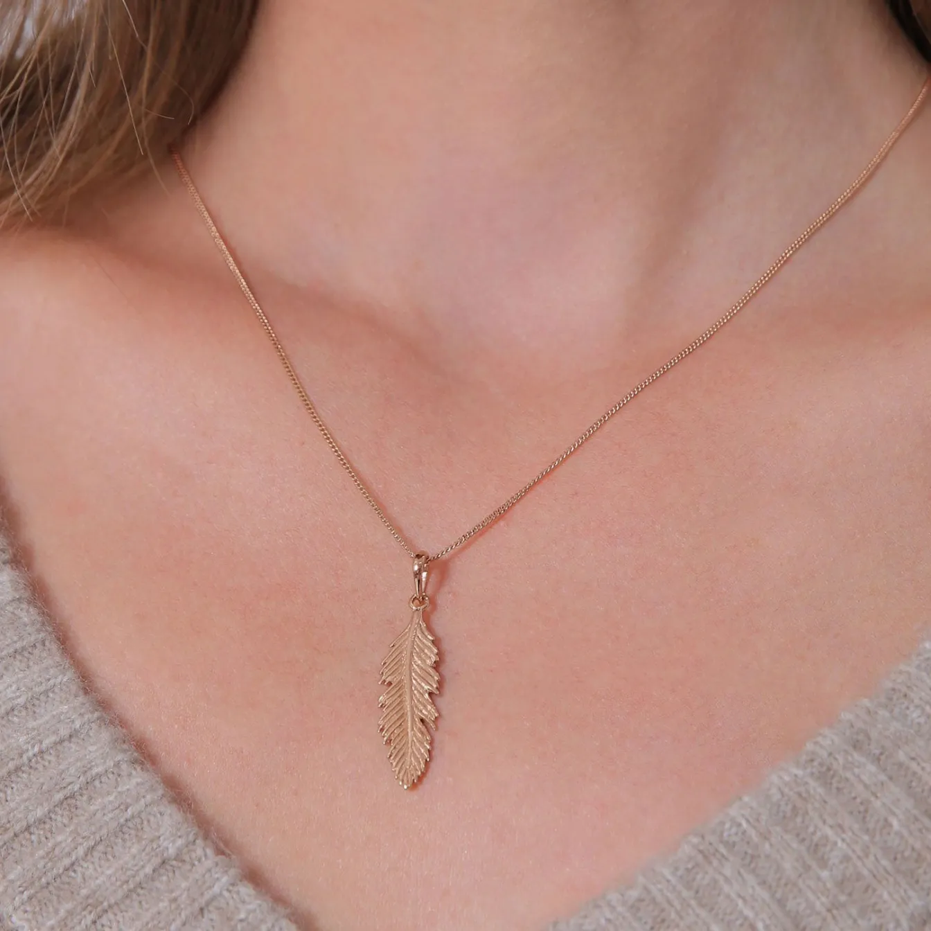 Elli "Halskette Feder< Roségold|Halsketten