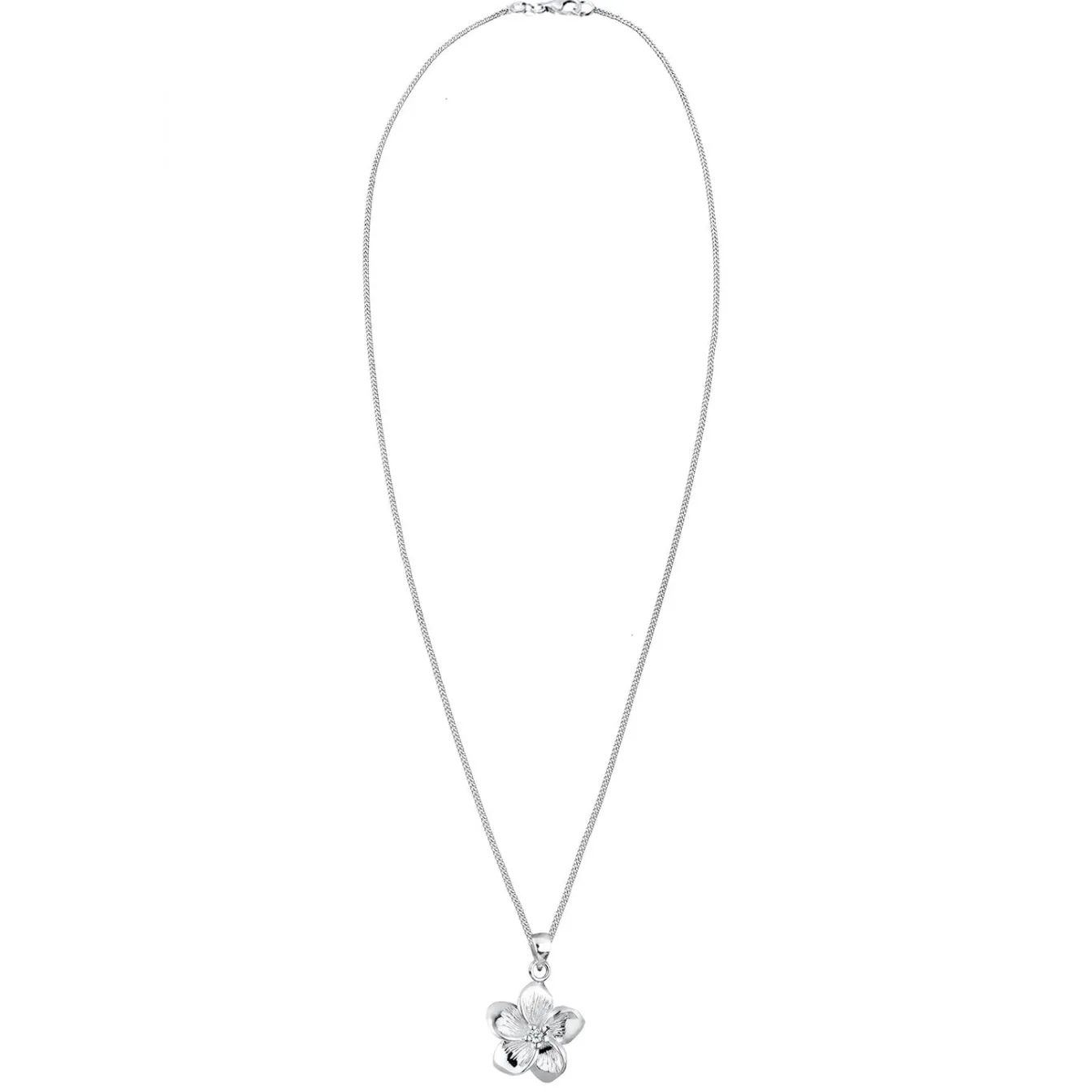 Elli "Halskette Frangipani Blüte | Diamant (Weiß, 0,03 ct)< Roségold|Symbol-schmuck