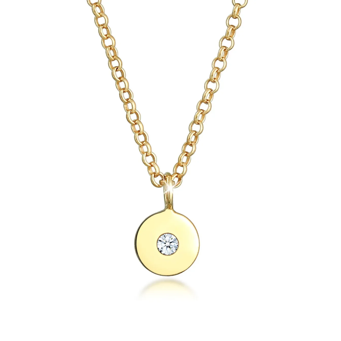 Elli "Halskette Geo | Diamant (Weiß, 0,015 ct)< Halsketten|Echtgold