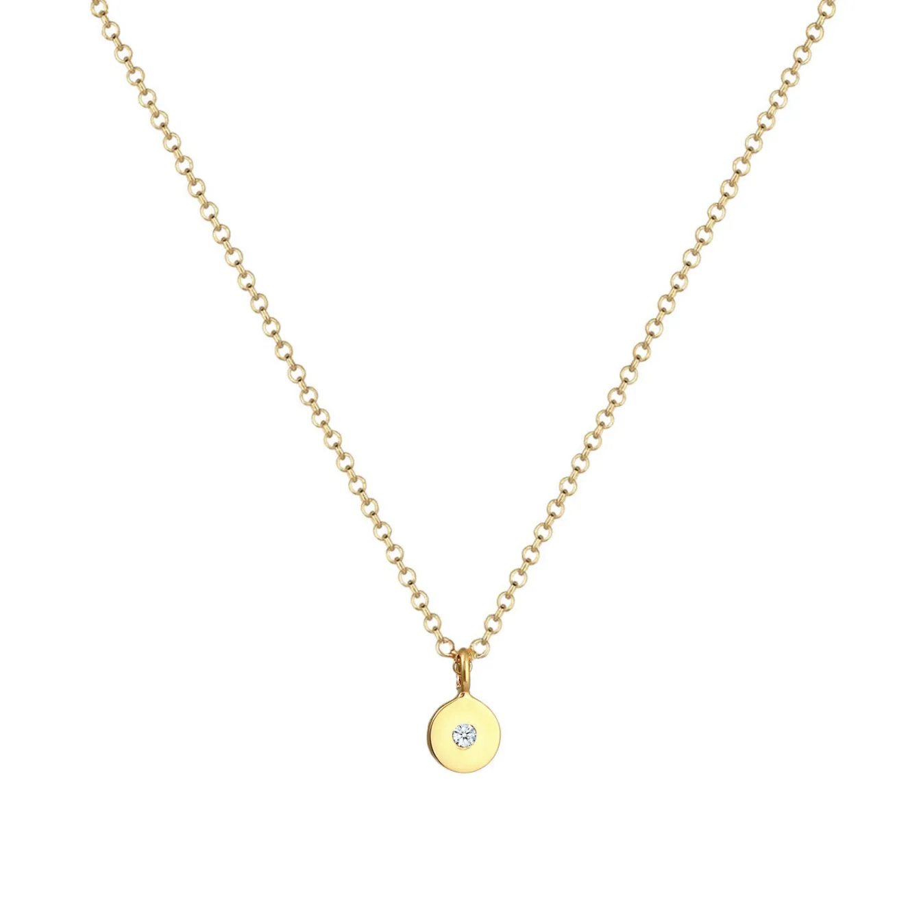 Elli "Halskette Geo | Diamant (Weiß, 0,015 ct)< Halsketten|Echtgold