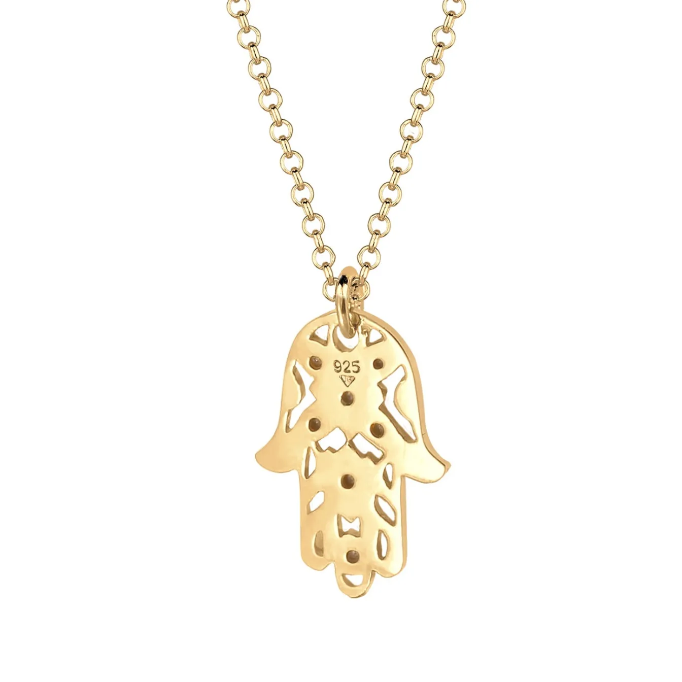 Elli "Halskette Hamsa Hand | Kristall (Weiß)< Symbol-schmuck|Halsketten
