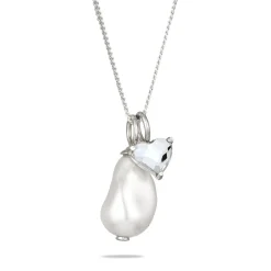 Elli "Halskette Herz | Barockperle & Kristalle (Weiß)< Symbol-schmuck|Herz-schmuck