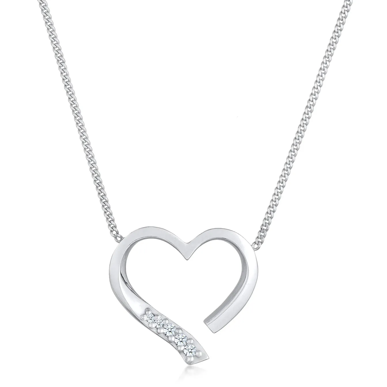Elli "Halskette Herz | Diamant (Weiß, 0,055 ct.)< Symbol-schmuck|Herz-schmuck