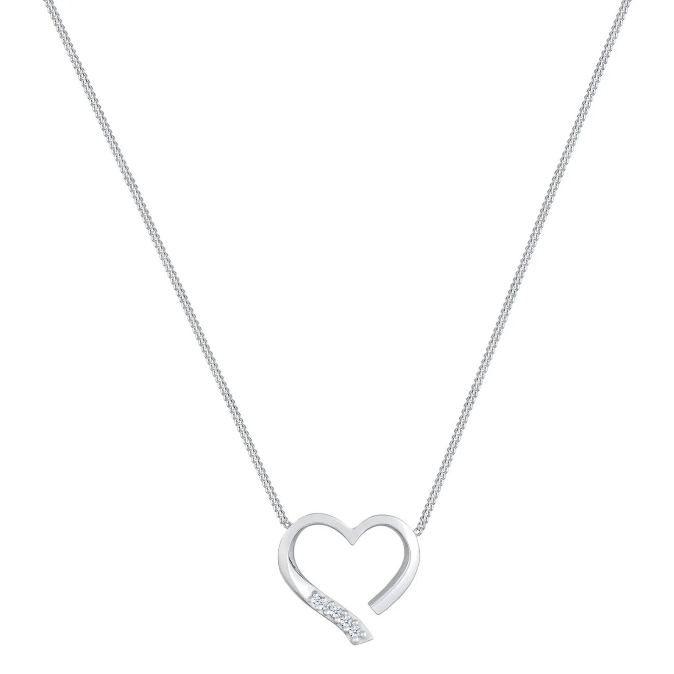 Elli "Halskette Herz | Diamant (Weiß, 0,055 ct.)< Symbol-schmuck|Herz-schmuck