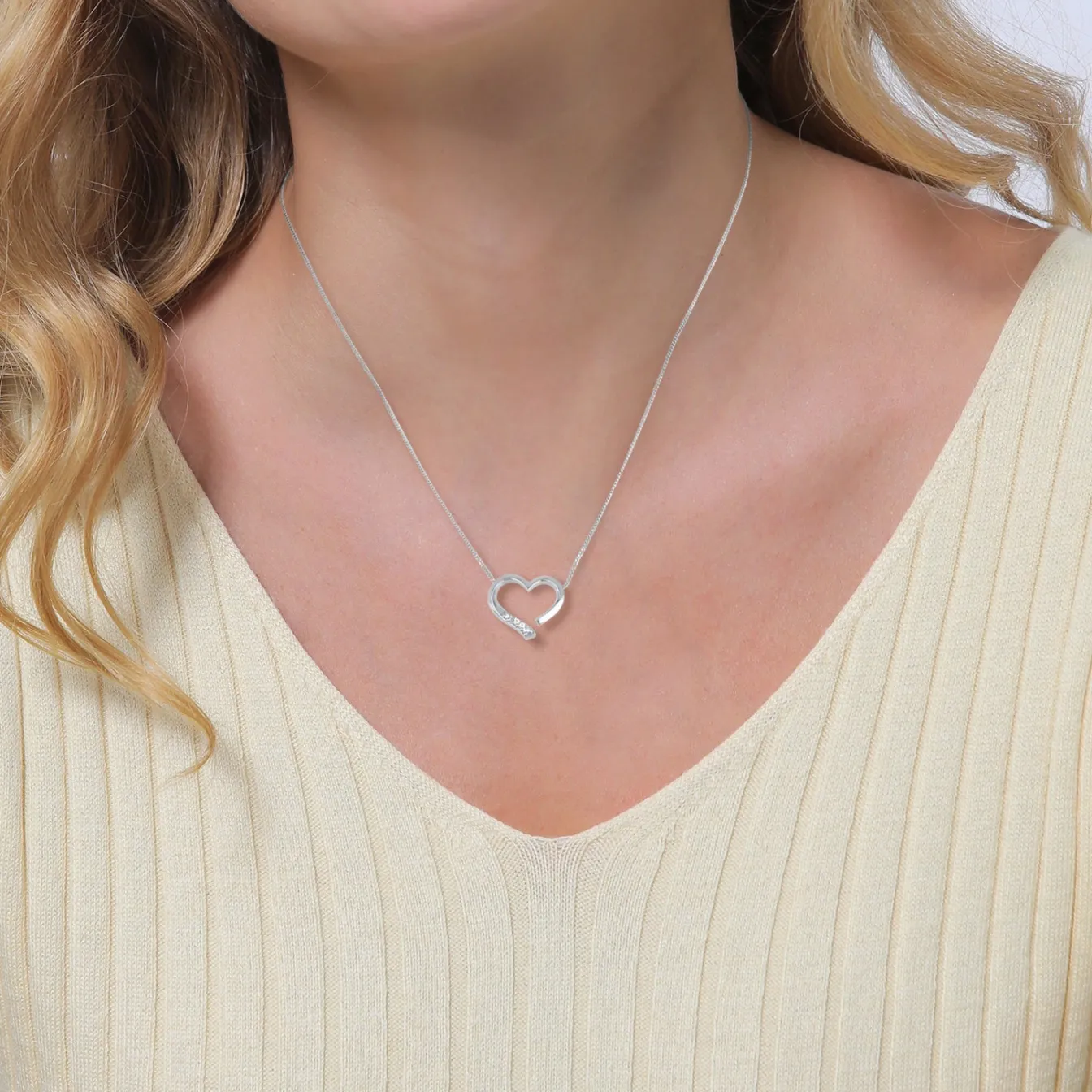 Elli "Halskette Herz | Diamant (Weiß, 0,055 ct.)< Symbol-schmuck|Herz-schmuck