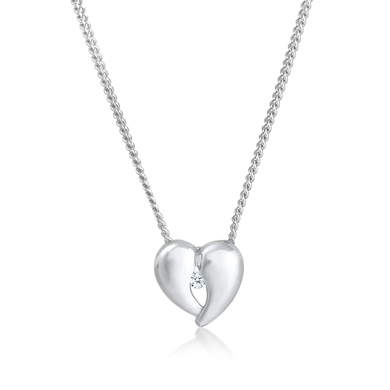 Elli "Halskette Herz | Diamant (Weiß, 0,03 ct)< Symbol-schmuck|Herz-schmuck