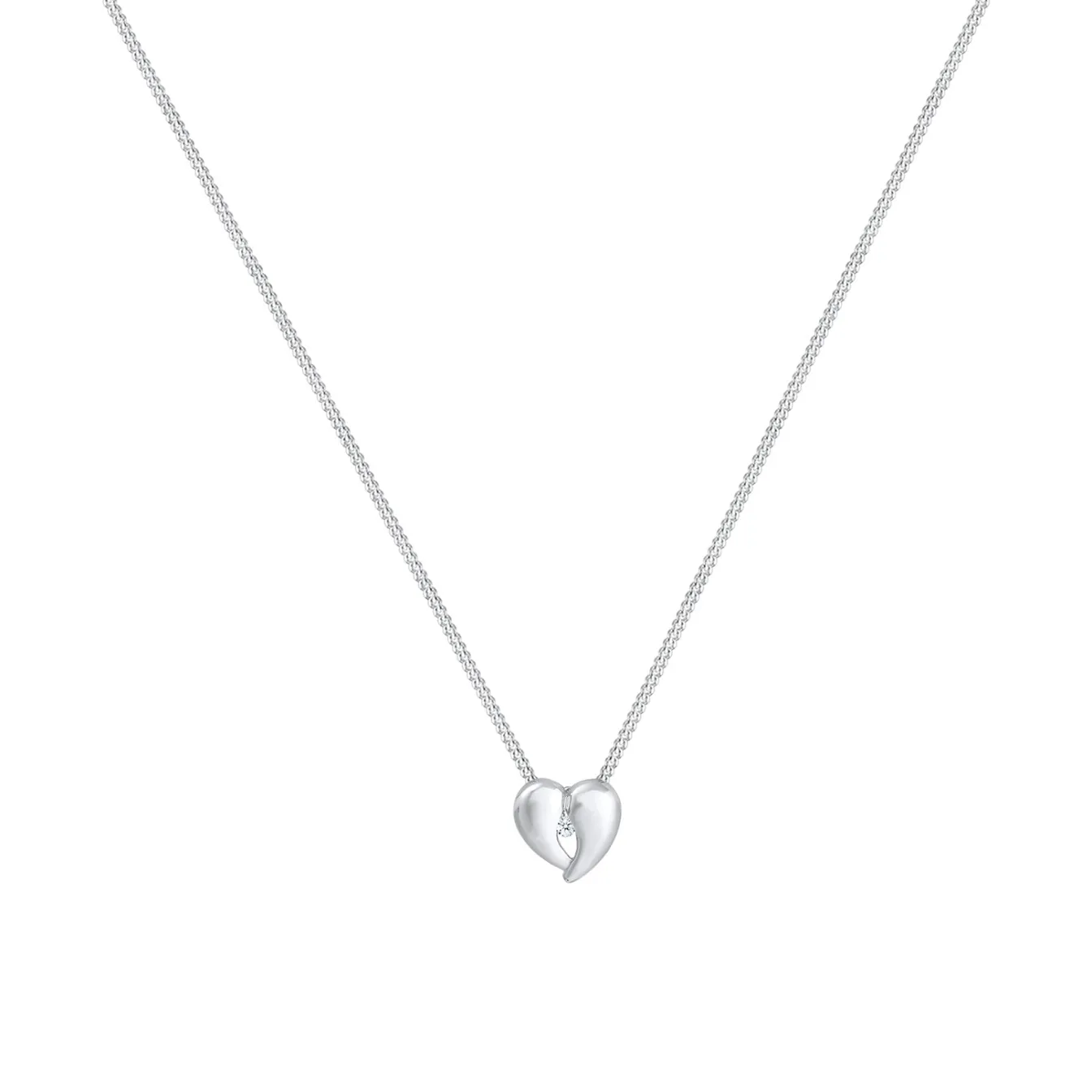 Elli "Halskette Herz | Diamant (Weiß, 0,03 ct)< Symbol-schmuck|Herz-schmuck
