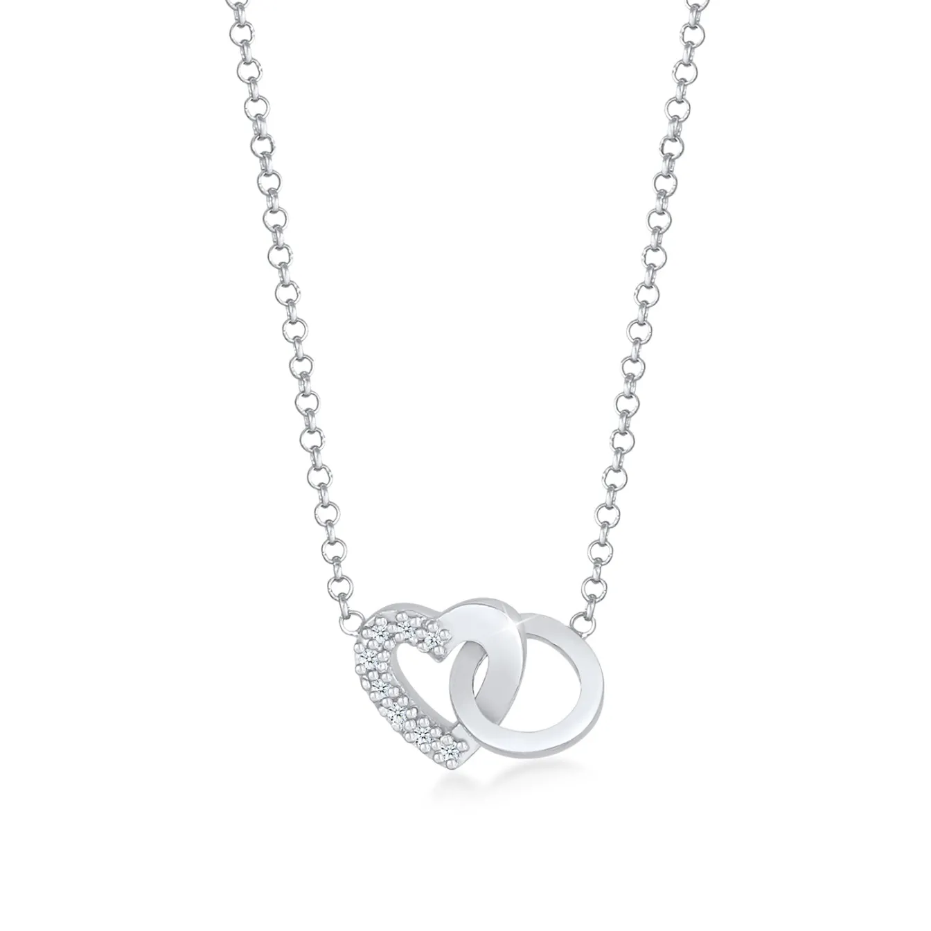 Elli "Halskette Herz | Diamant (Weiß, 0,04 ct)< Symbol-schmuck|Herz-schmuck