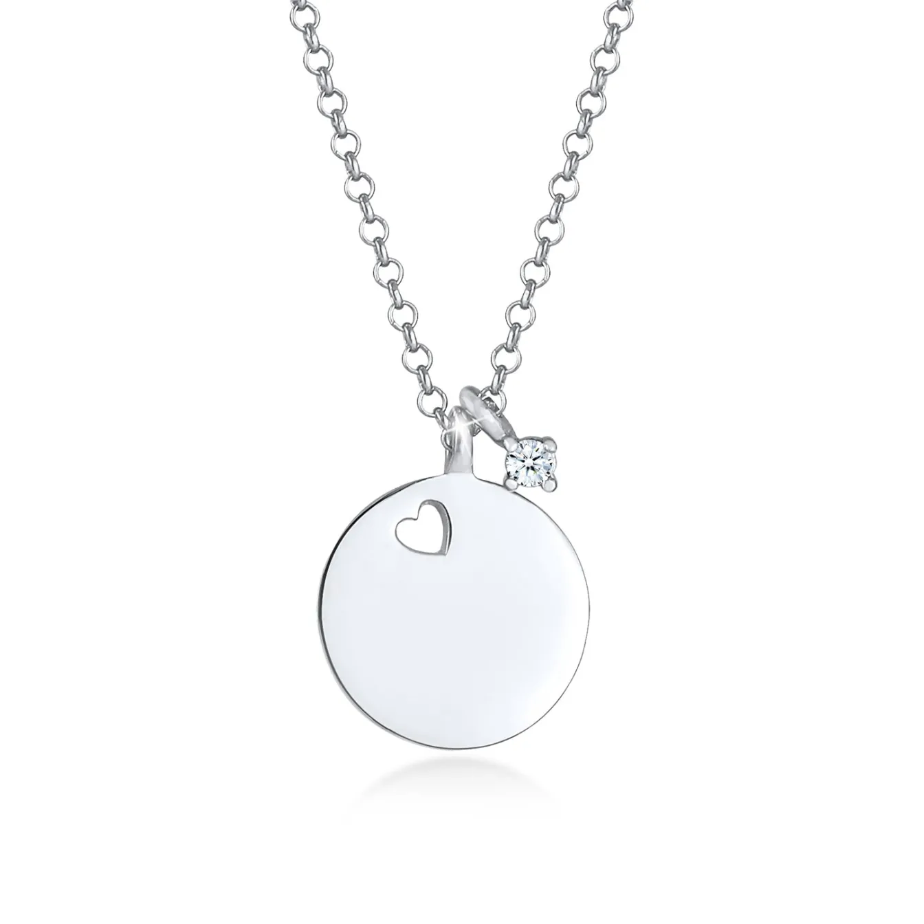 Elli "Halskette Herz | Diamant (Weiß, 0.03 ct)< Symbol-schmuck|Herz-schmuck