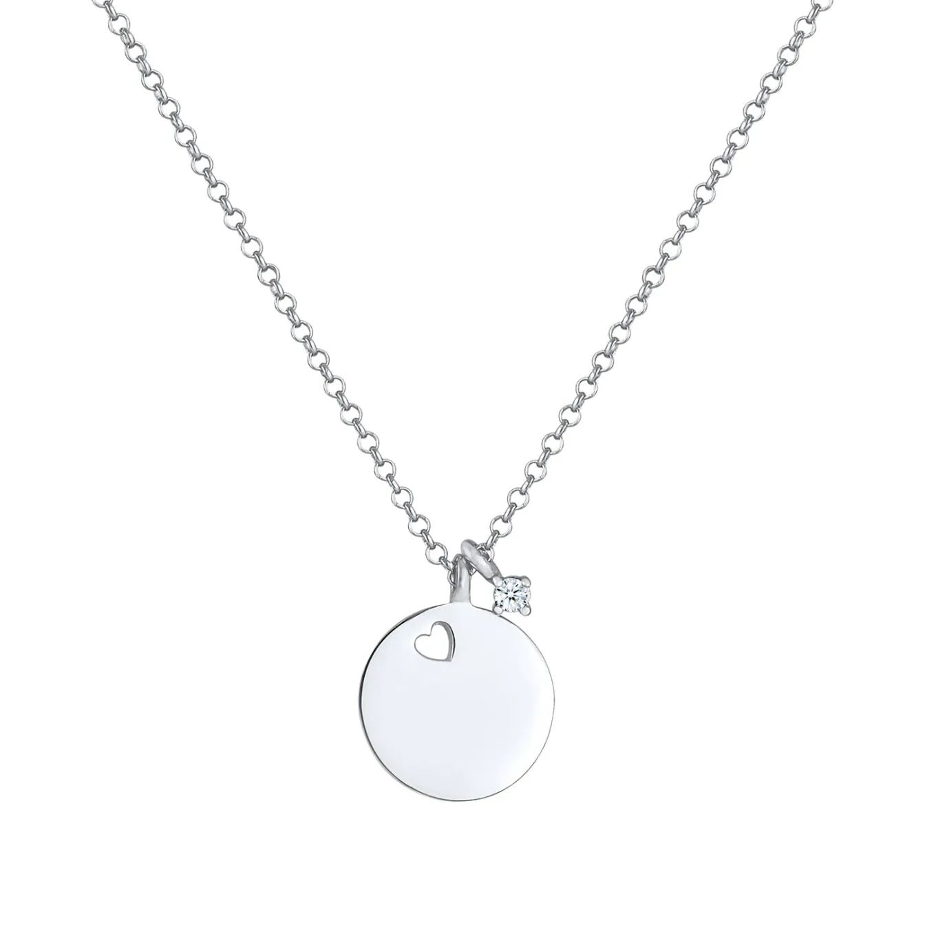 Elli "Halskette Herz | Diamant (Weiß, 0.03 ct)< Symbol-schmuck|Herz-schmuck