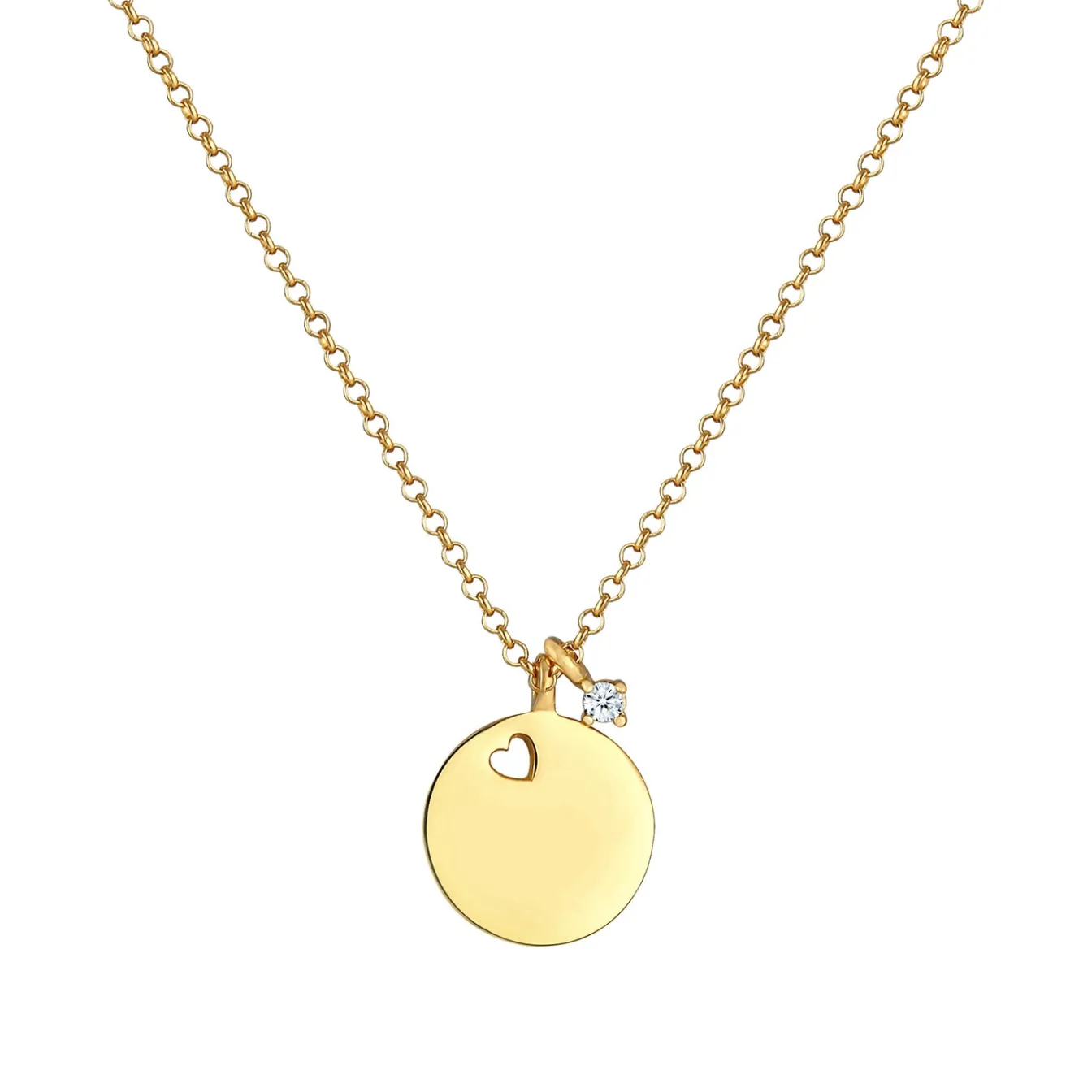 Elli "Halskette Herz | Diamant (Weiß, 0.03 ct)< Symbol-schmuck|Herz-schmuck