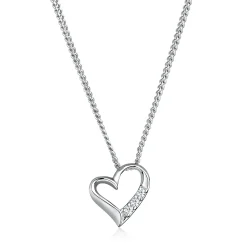 Elli "Halskette Herz | Diamant (Weiß, 0,045 ct)< Silber|Roségold