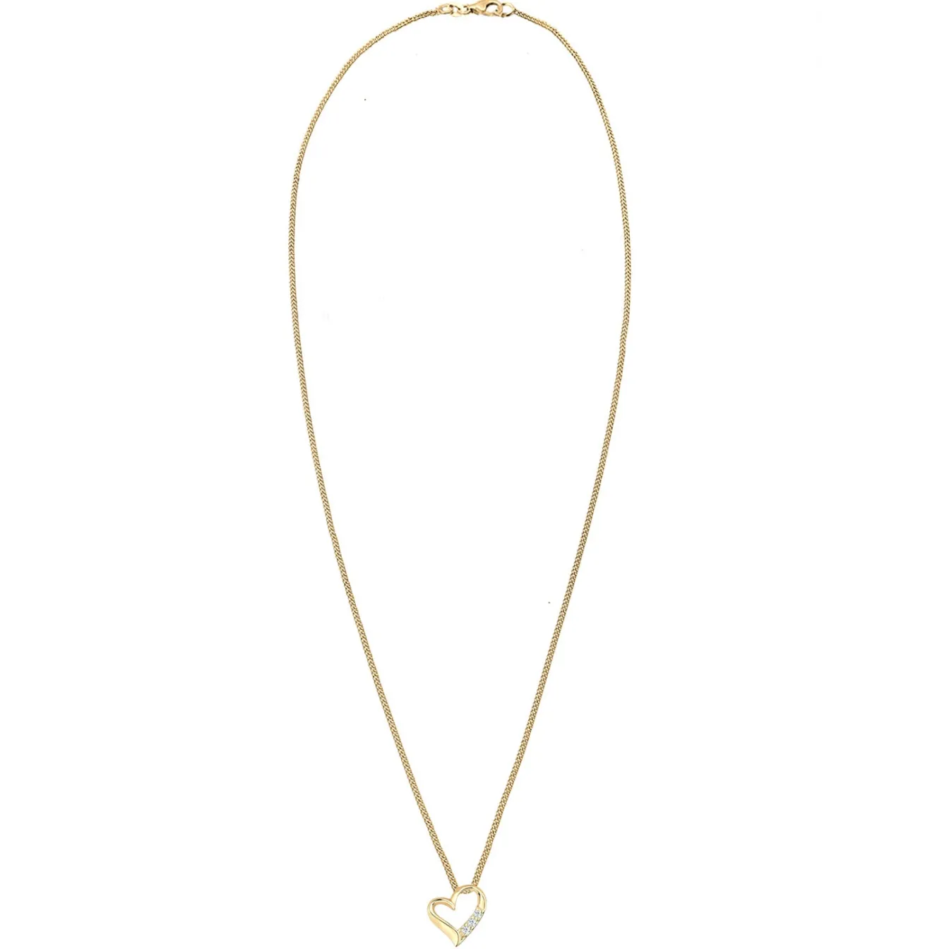 Elli "Halskette Herz | Diamant (Weiß, 0,045 ct)< Silber|Roségold