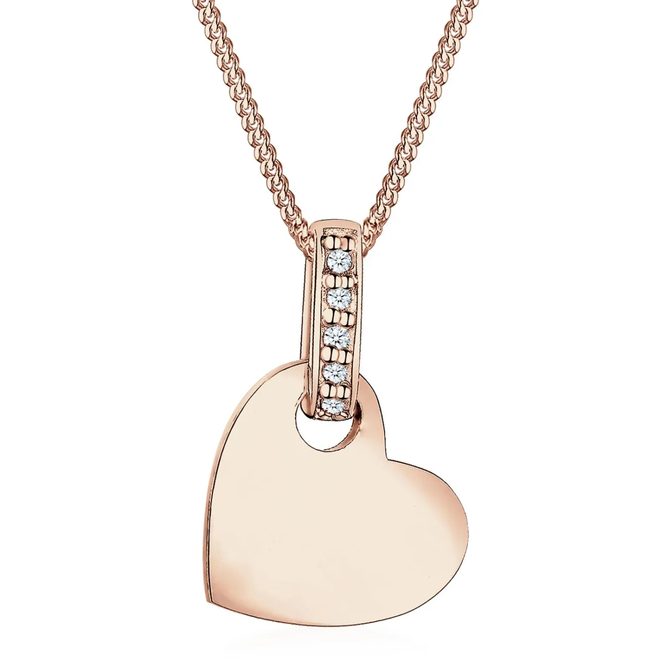Elli "Halskette Herz | Diamant (Weiß, 0,025 ct)< Roségold|Symbol-schmuck