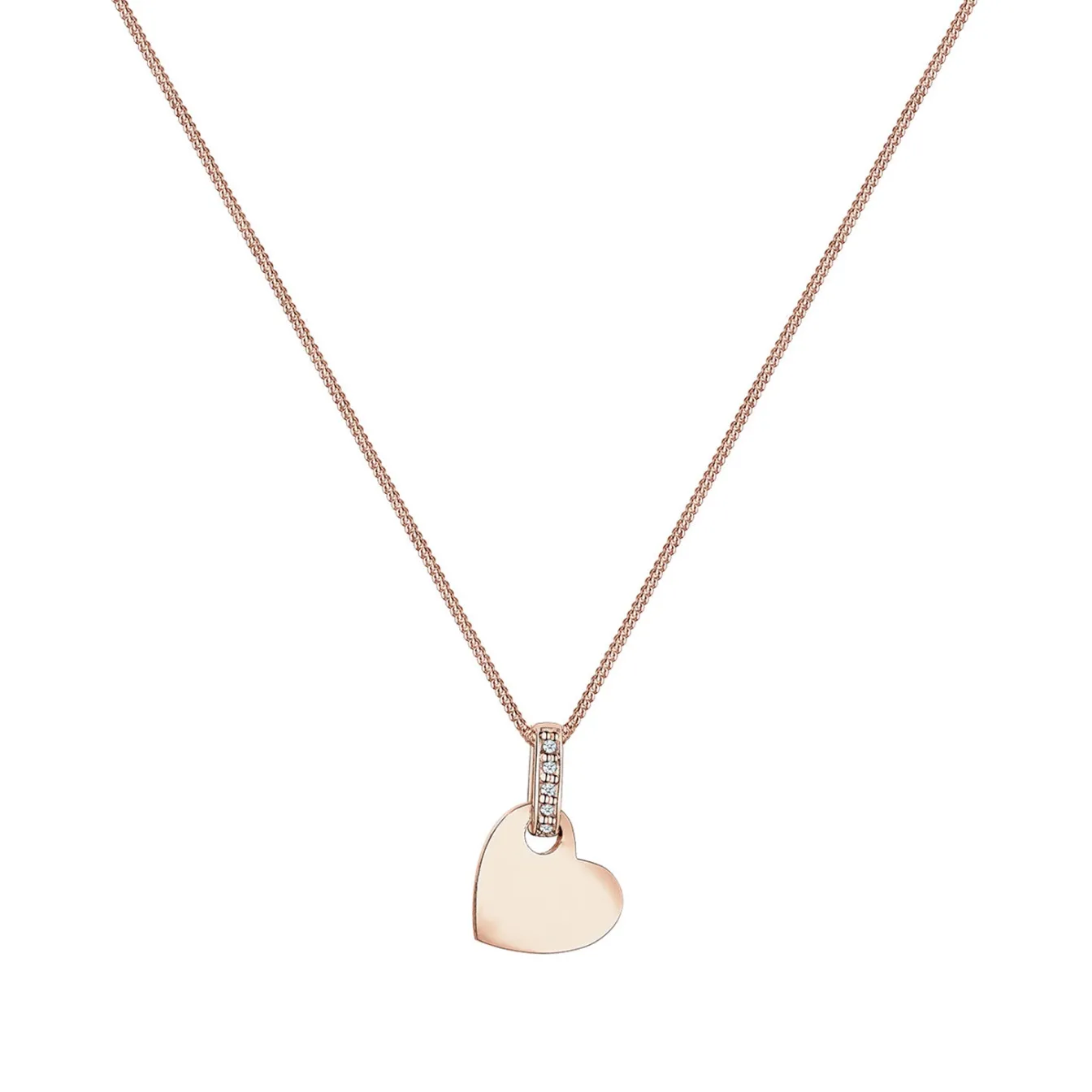 Elli "Halskette Herz | Diamant (Weiß, 0,025 ct)< Roségold|Symbol-schmuck