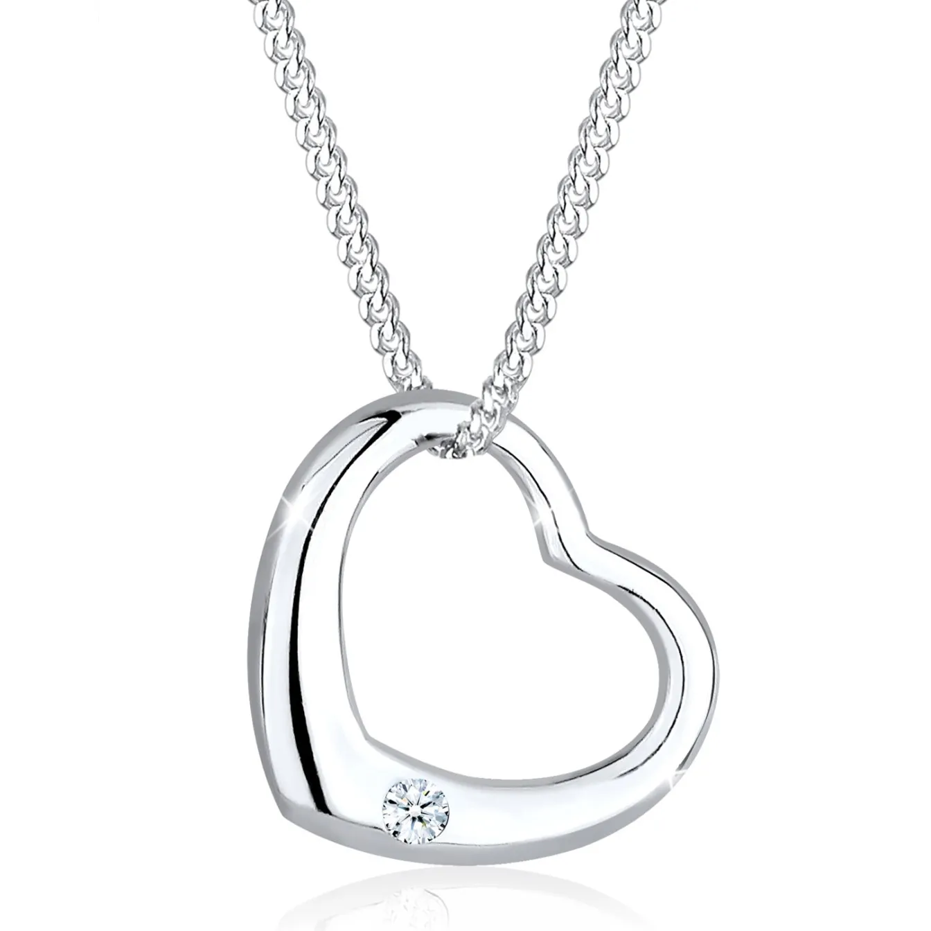 Elli "Halskette Herz | Diamant (Weiß, 0.03 ct)< Roségold|Symbol-schmuck