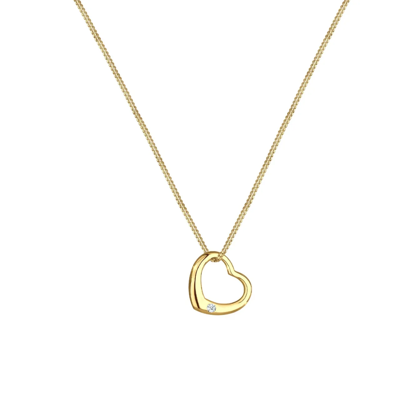 Elli "Halskette Herz | Diamant (Weiß, 0.03 ct)< Roségold|Symbol-schmuck