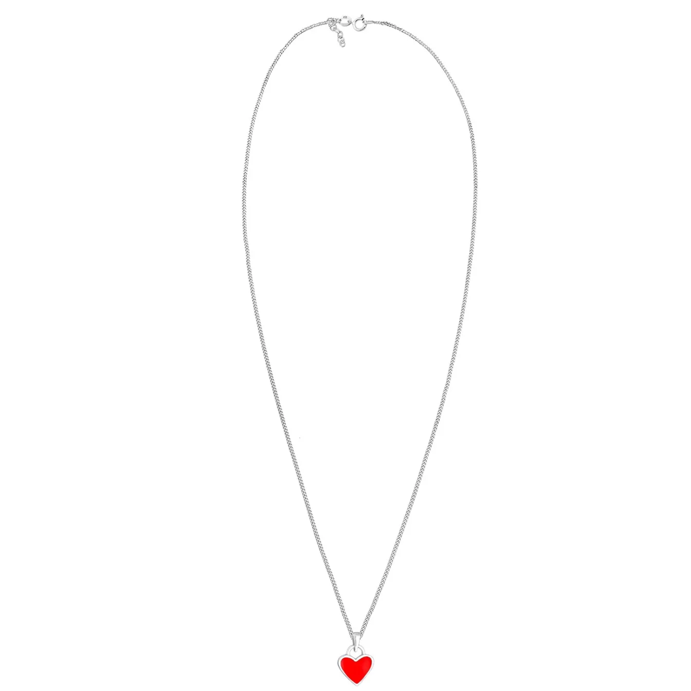 Elli "Halskette Herz | Emaille (Rot)<Kinder Symbol-schmuck|Herz-schmuck