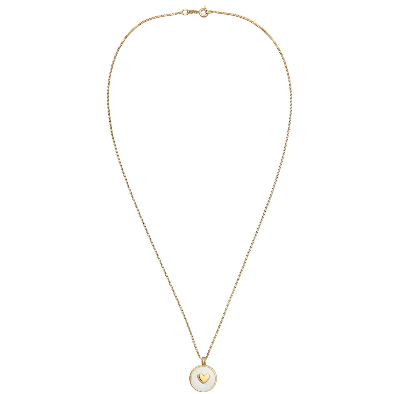 Elli "Halskette Herz | Emaille (Weiß)< Vergoldet|Herz-schmuck