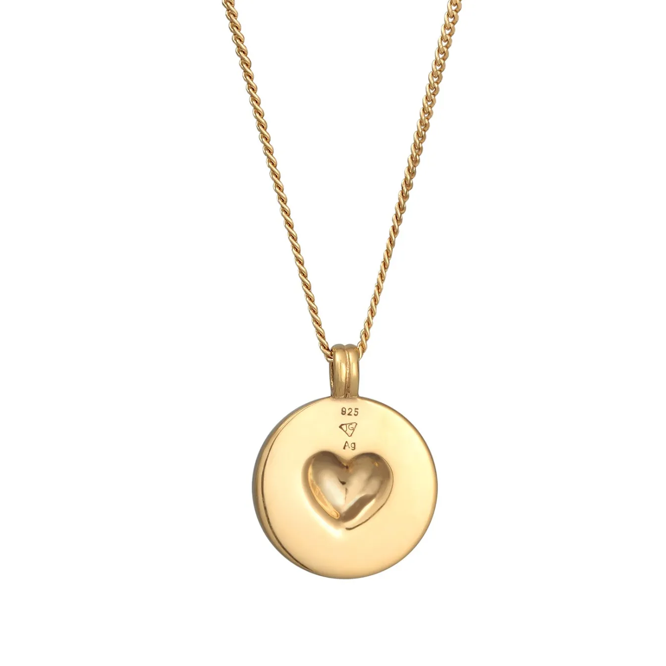 Elli "Halskette Herz | Emaille (Weiß)< Vergoldet|Herz-schmuck