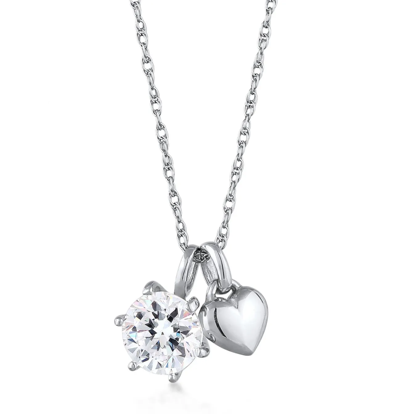 Elli "Halskette Herz | Kristalle (Weiß)< Vergoldet|Symbol-schmuck