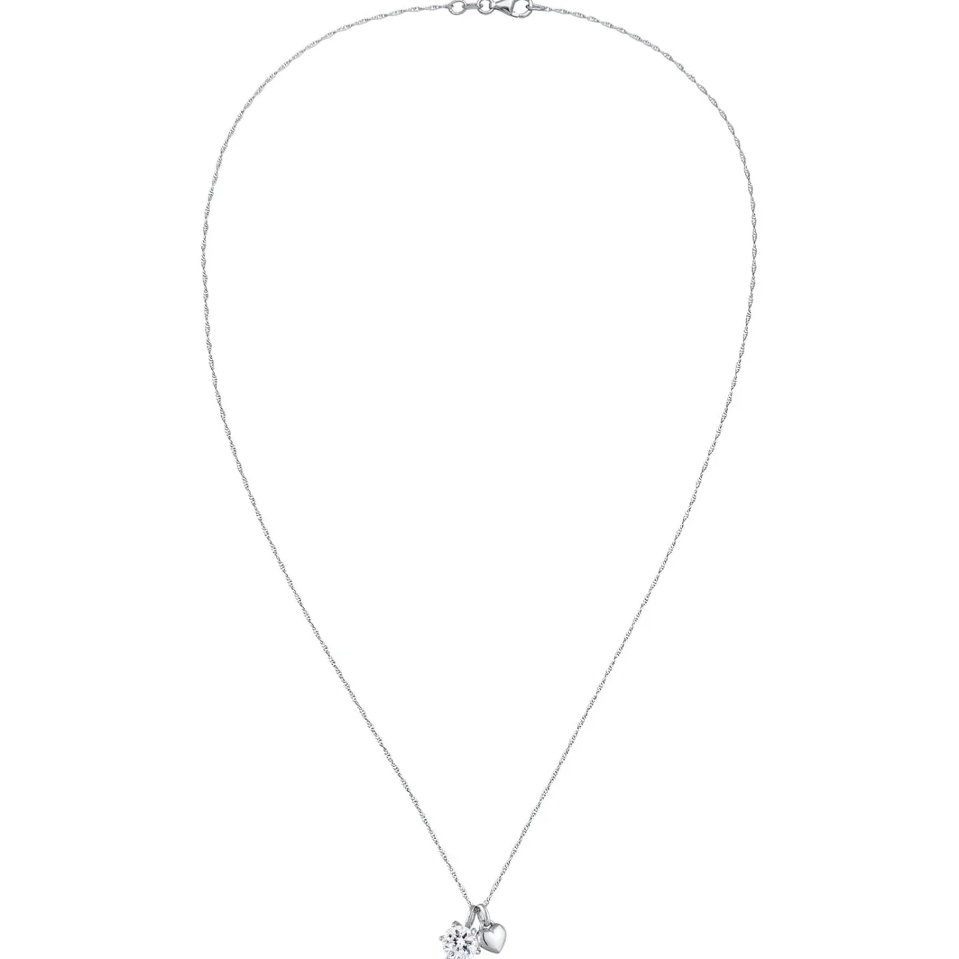 Elli "Halskette Herz | Kristalle (Weiß)< Vergoldet|Symbol-schmuck