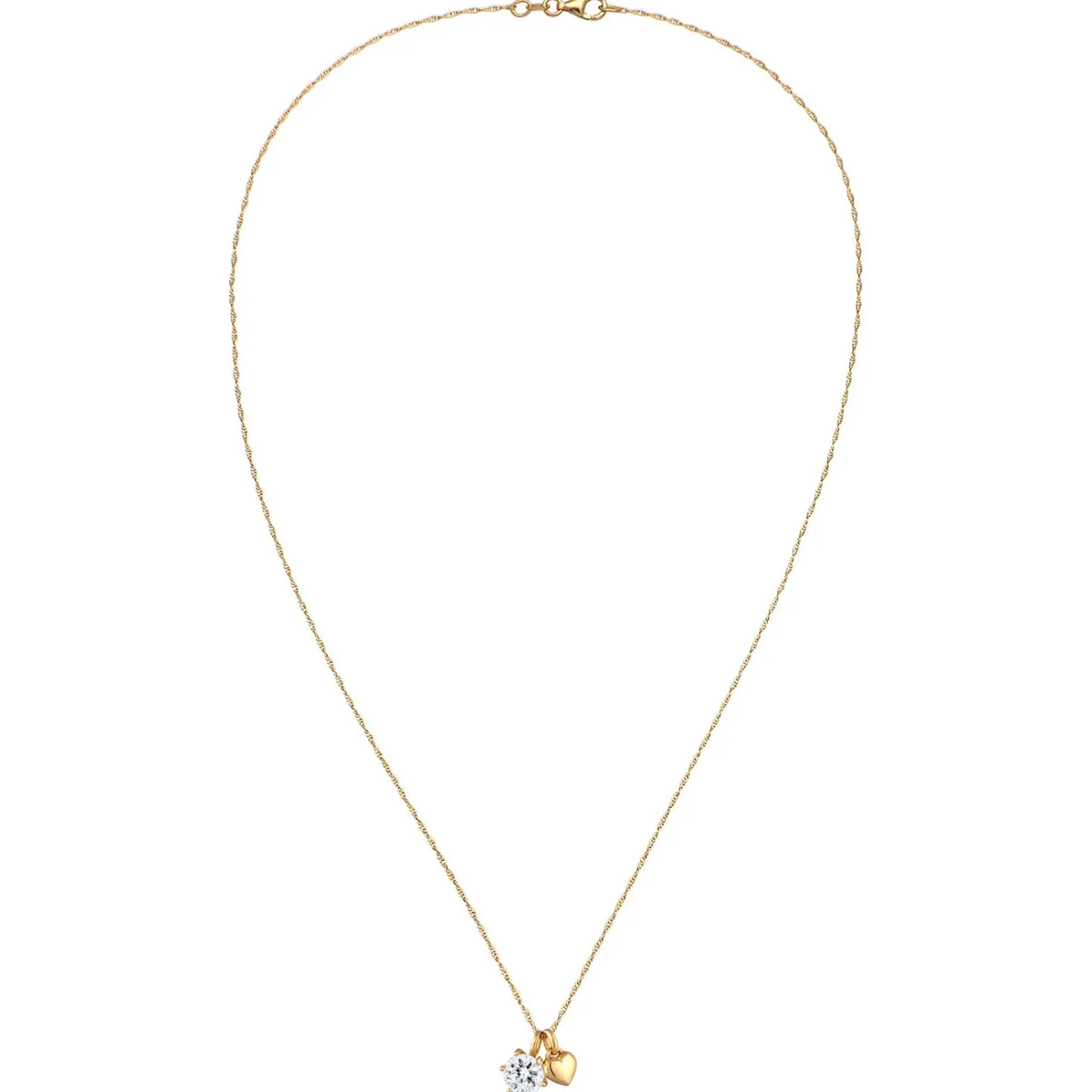 Elli "Halskette Herz | Kristalle (Weiß)< Vergoldet|Symbol-schmuck