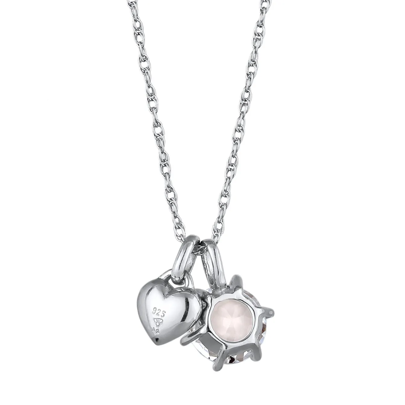 Elli "Halskette Herz | Kristalle (Weiß)< Vergoldet|Symbol-schmuck
