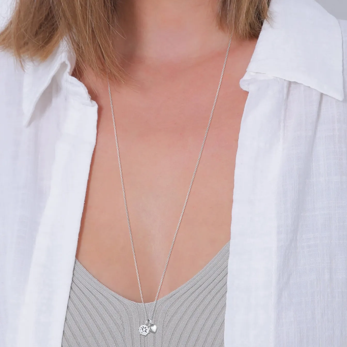 Elli "Halskette Herz | Kristalle (Weiß)< Vergoldet|Symbol-schmuck