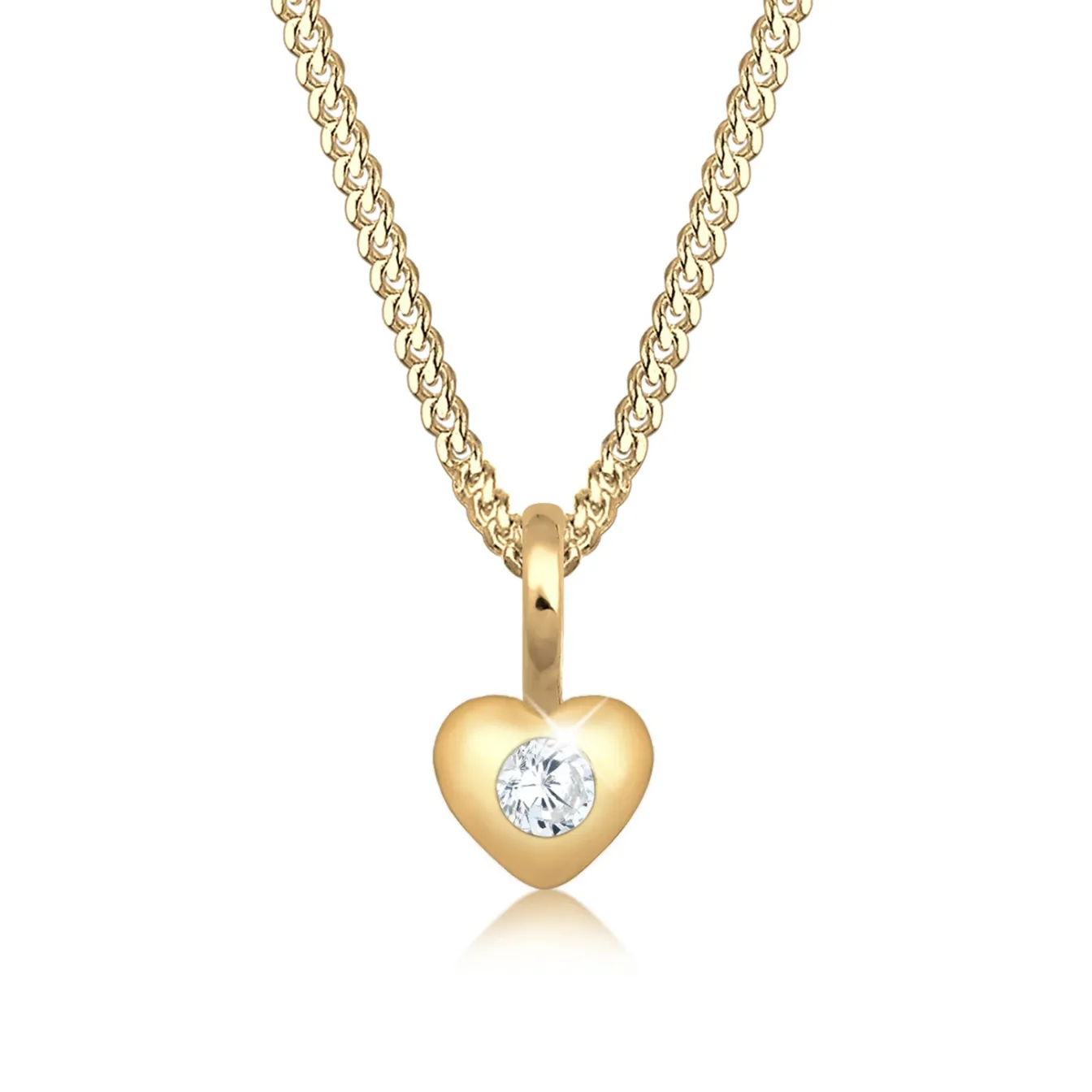 Elli "Halskette Herz | Zirkonia (Weiß)<Kinder Symbol-schmuck|Herz-schmuck