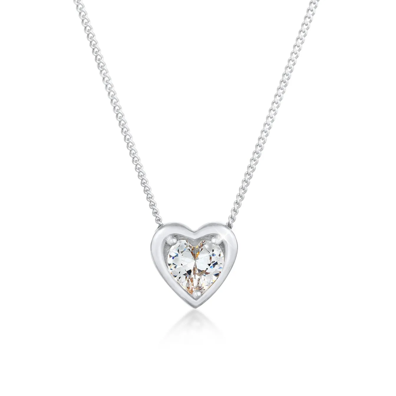 Elli "Halskette Herz | Zirkonia (Weiß)< Roségold|Symbol-schmuck