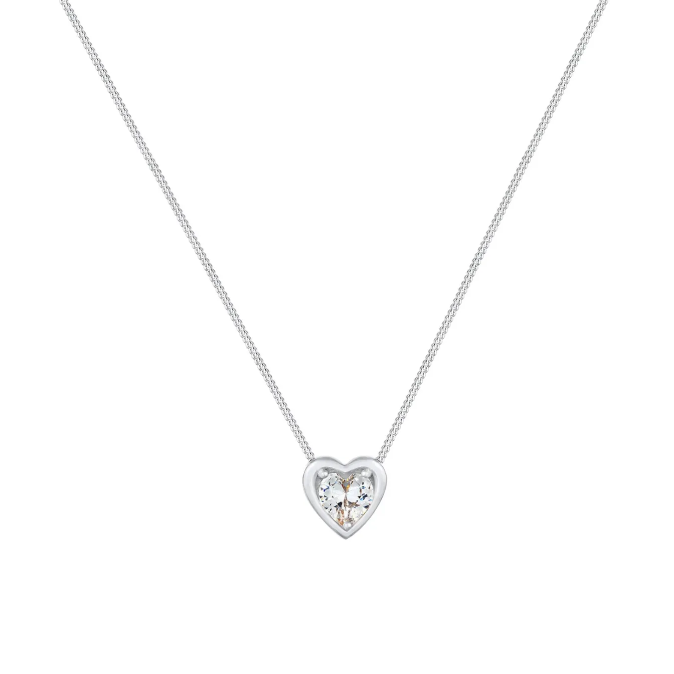 Elli "Halskette Herz | Zirkonia (Weiß)< Roségold|Symbol-schmuck