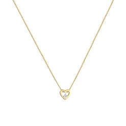 Elli "Halskette Herz Anhänger | Diamant (Weiß, 0,03 ct)< Symbol-schmuck|Herz-schmuck