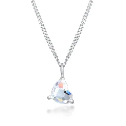 Elli "Halskette Herz Anhänger | Kristall (Weiß)< Symbol-schmuck|Herz-schmuck