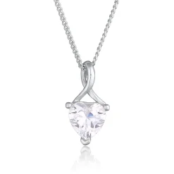 Elli "Halskette Herz Anhänger | Zirkonia (Weiß)< Symbol-schmuck|Herz-schmuck