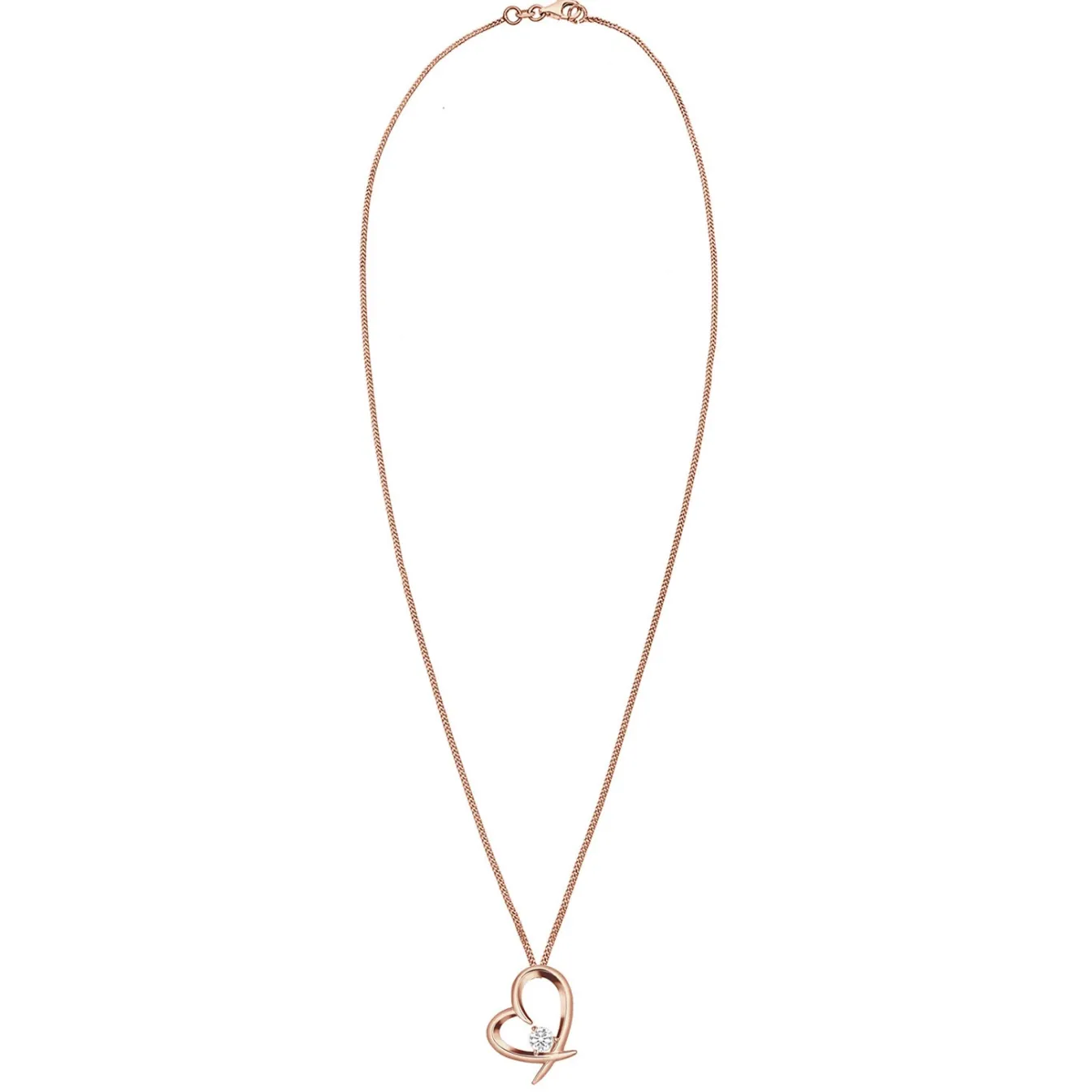 Elli "Halskette Herz Anhänger | Zirkonia (Weiß)< Roségold|Herz-schmuck