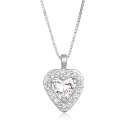 Elli "Halskette Herz Anhänger | Zirkonia (Weiß)< Vergoldet|Symbol-schmuck