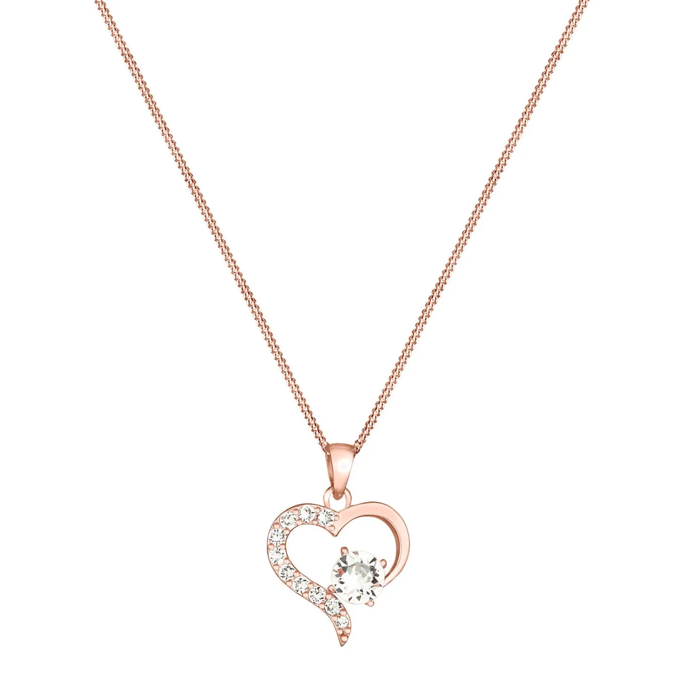 Elli "Halskette Herz Cut-Out | Kristalle (Weiß)< Roségold|Symbol-schmuck