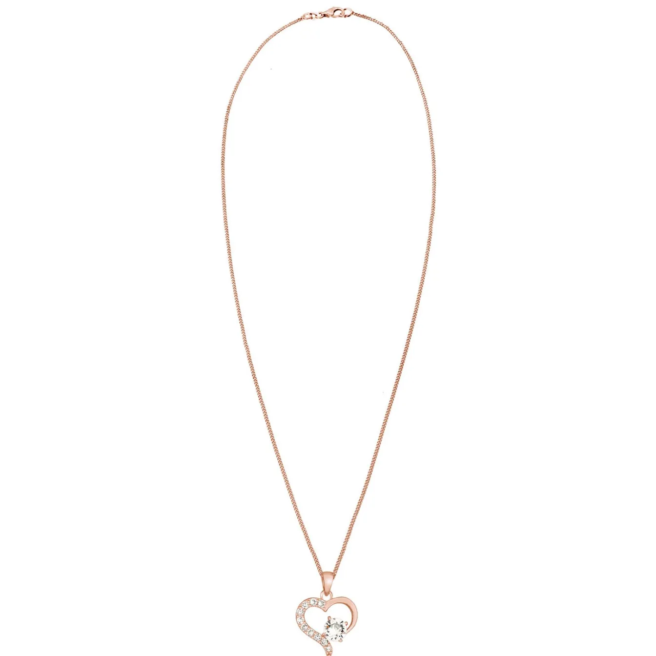 Elli "Halskette Herz Cut-Out | Kristalle (Weiß)< Roségold|Symbol-schmuck