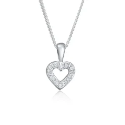 Elli "Halskette Herz Funkelnd | Kristall (Weiß)< Symbol-schmuck|Herz-schmuck