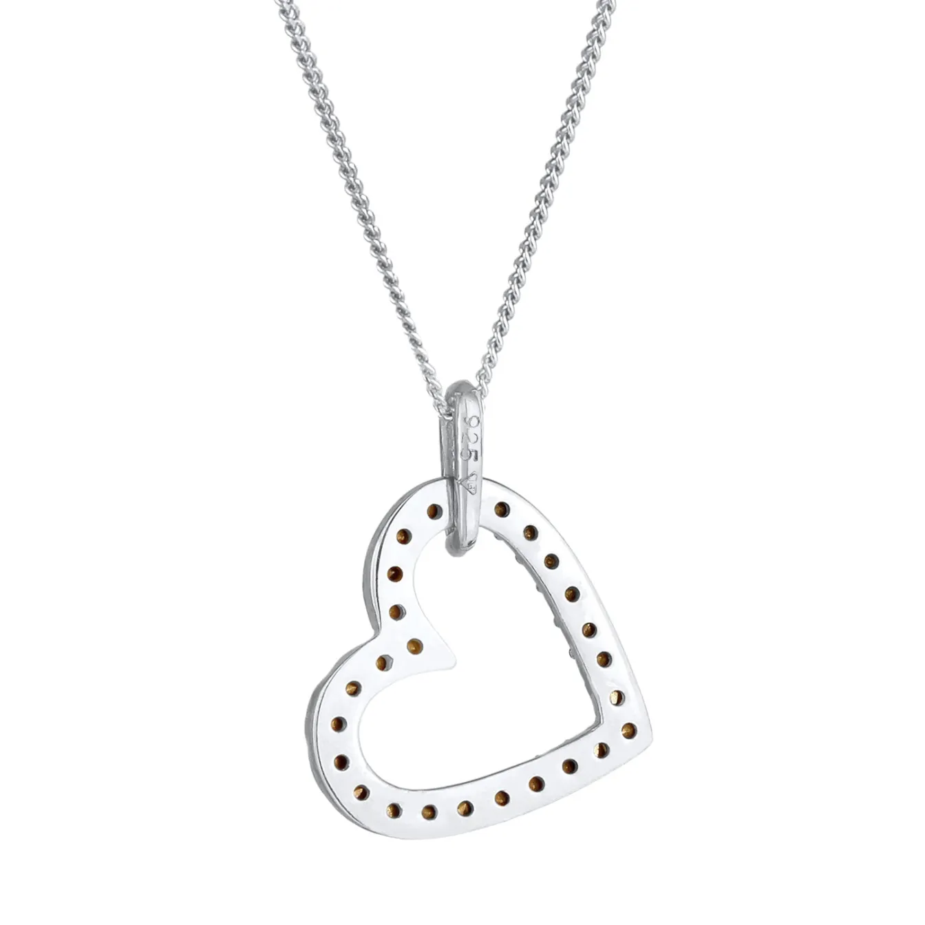 Elli "Halskette Herz Funkelnd | Kristalle (Weiß)< Roségold|Symbol-schmuck