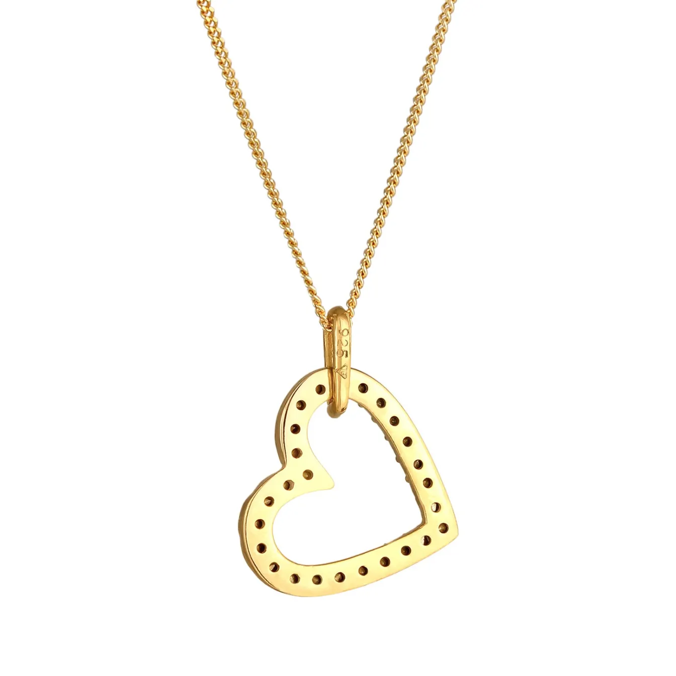 Elli "Halskette Herz Funkelnd | Kristalle (Weiß)< Roségold|Symbol-schmuck